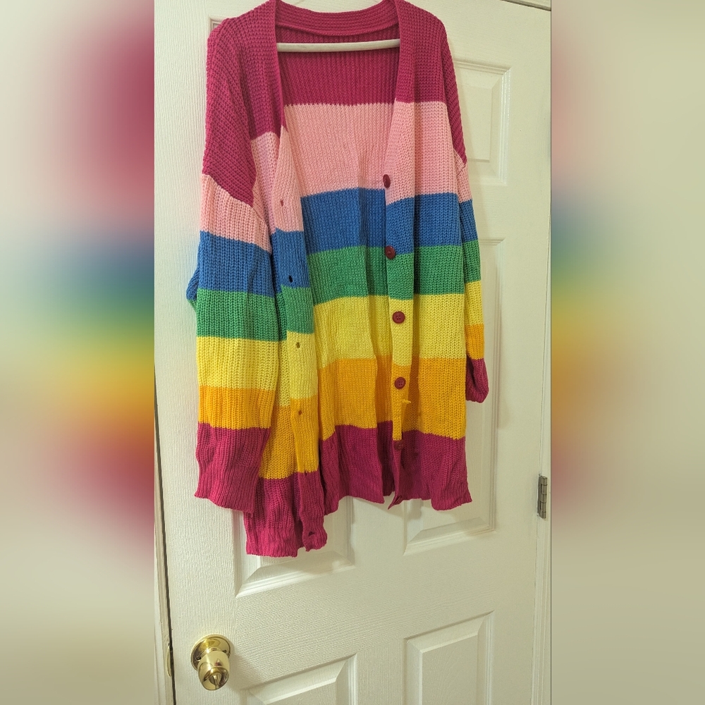 SHEIN Multicolor Striped Cardigan